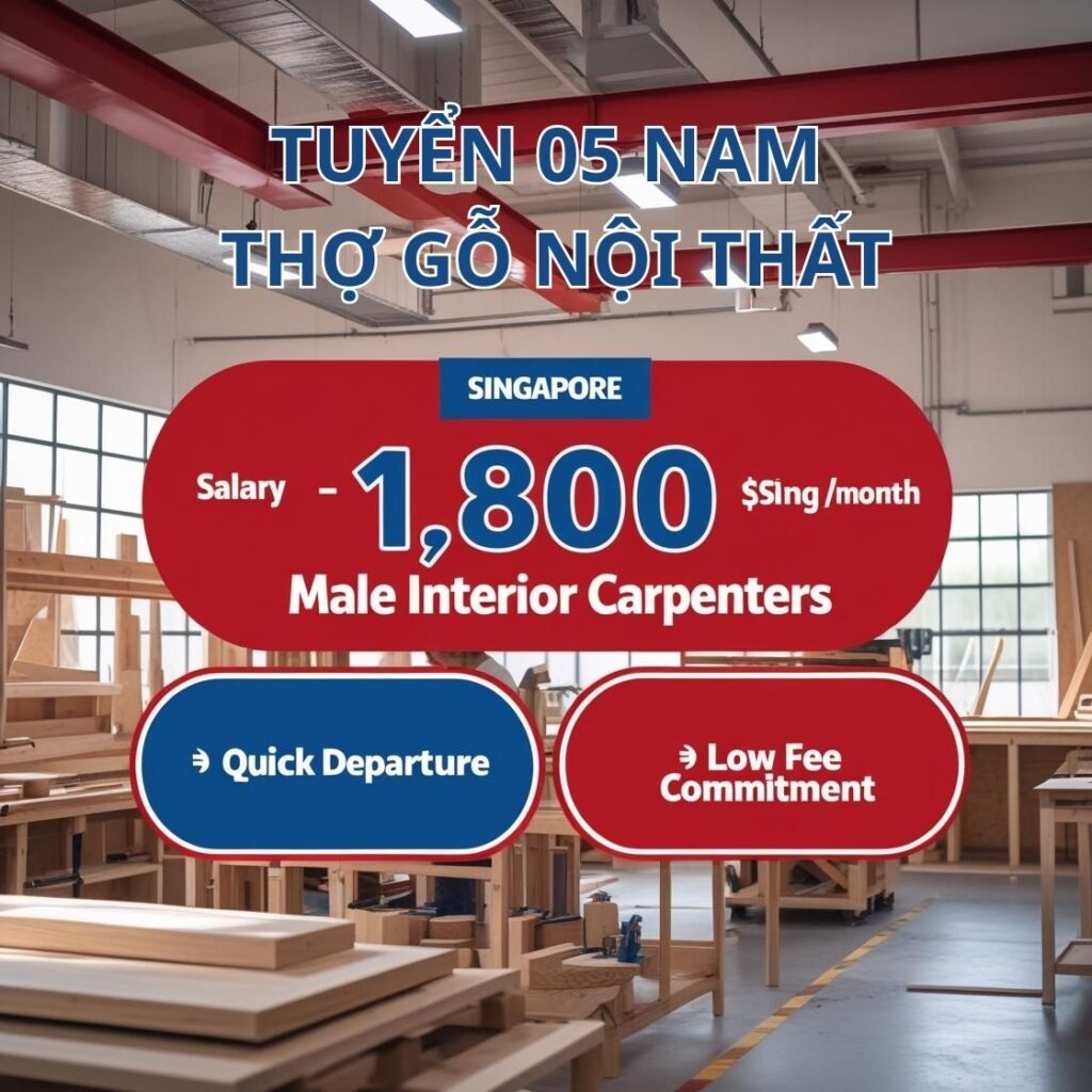 Tuyển 05 Nam Thợ Gỗ Nội Thất Tại Singapore